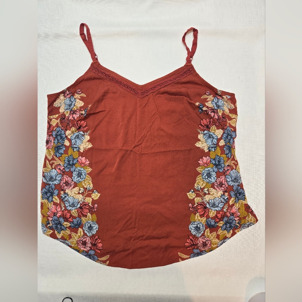 Torrid Brick Red Floral Camisole